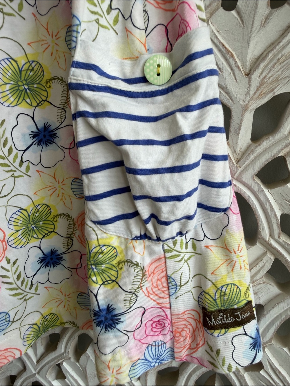 Matilda Jane Girls Floral Striped Dress Size 10 - Picture 5 of 7